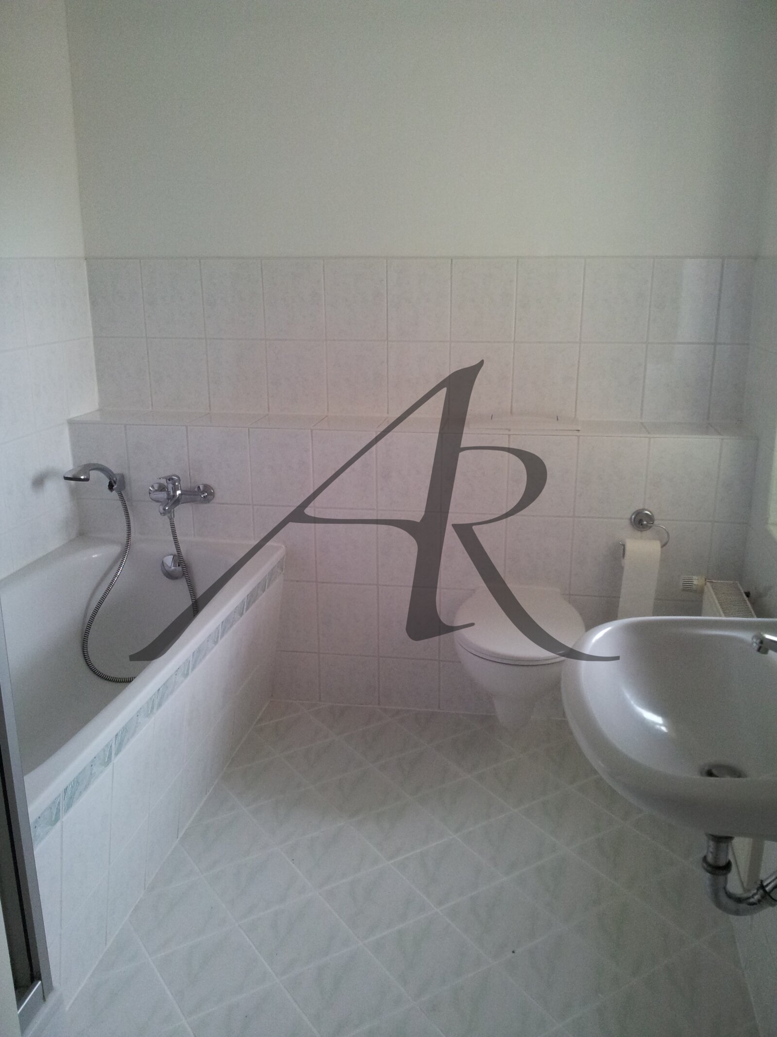 Tageslichtbad mit Badewanne und Dusche